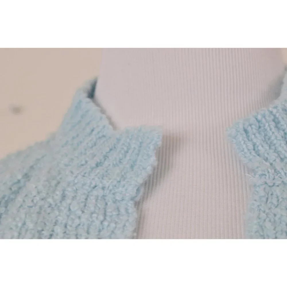 Vintage 80s Blue‎ Granny Acrylic Sweater size 42